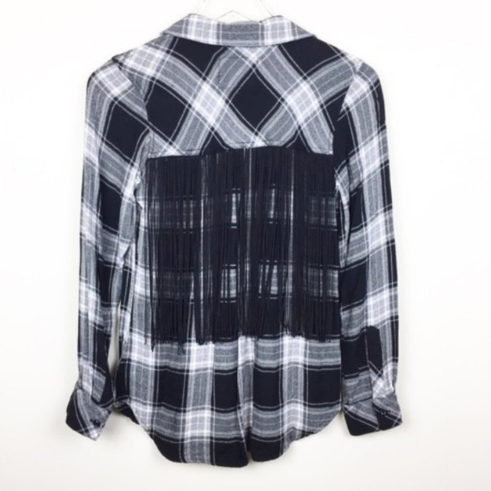Rails | Gianna Western Plaid Fringe Button Down - image 5